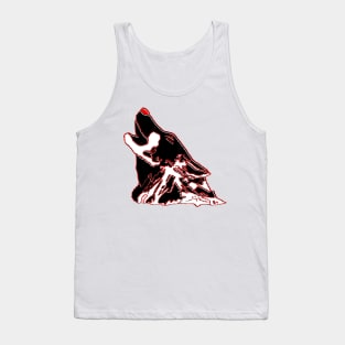 wolf howling at the moon night Tank Top